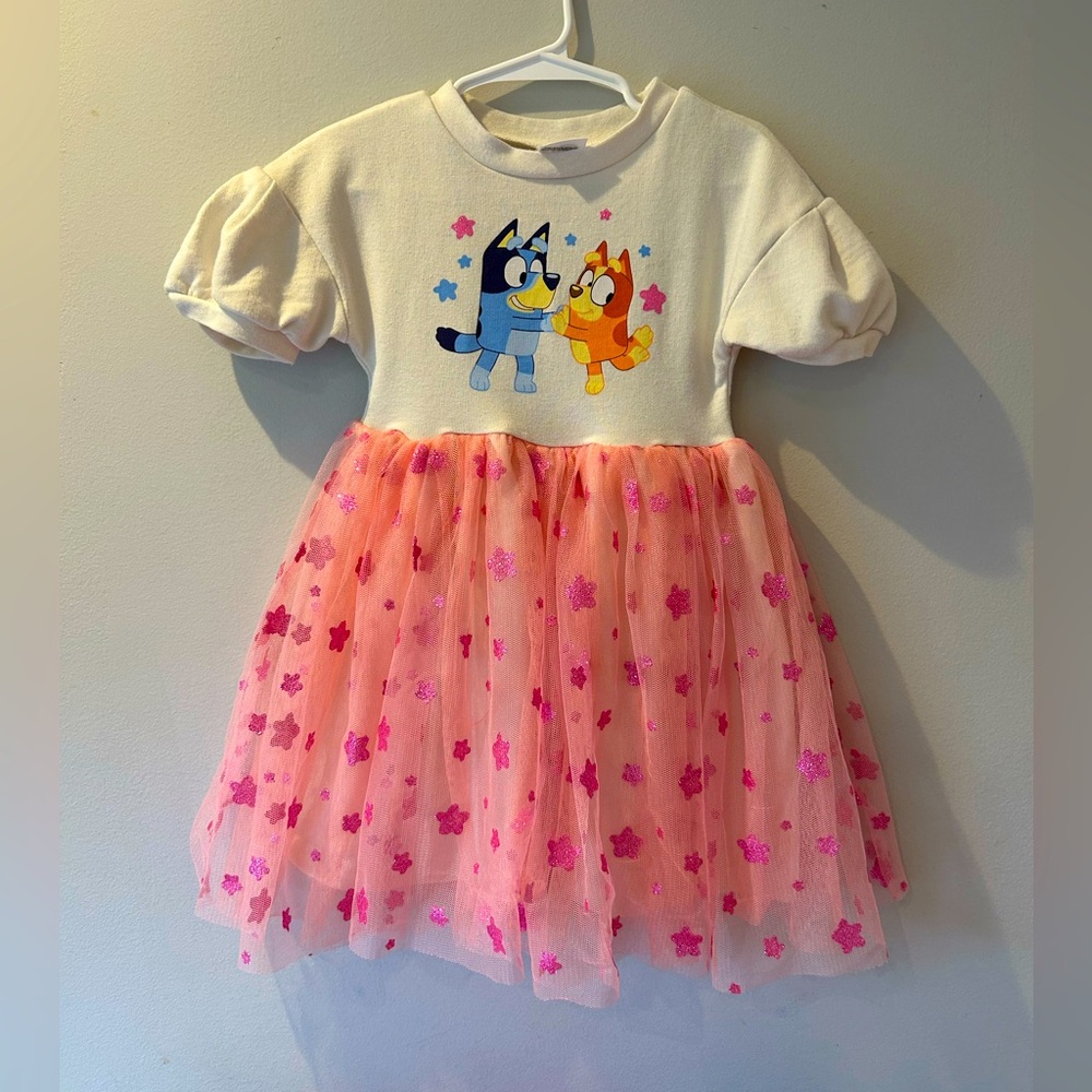 Bluey Dress with Sparkly Tulle Skirt (Size 3T) - like new!